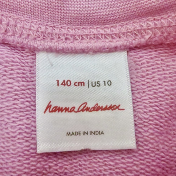 Hanna Andersson Pull Over Pink Sweatshirt Size 10 100% Cotton - Picture 5 of 5
